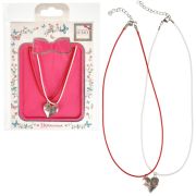 Lukky Fashion наб.из парных цепей-шнурков серебр.Сердце пополам на магнит.креплении, конверт