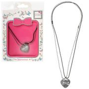 Lukky Fashion наб.из парных шариковых серебр.+черн.цепочек Сердце пополам Love You на магнит.креплении, конверт