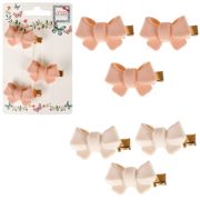 Lukky Fashion набор из 3 заколок-зажимов Бантик мини матовый,2 цв.: кремовый/шоколад микс