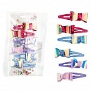 Lukky Fashion набор из 6 заколок клик-клак Бантики Голография с блестящкй посыпкой,3 цв.:фиолетовый/розовый/голубой по 2 шт.