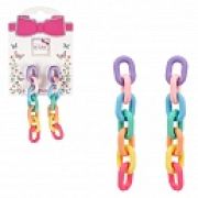 Lukky Fashion серьги-гвоздики с подвесками из цвет.матового пластика Звенья,карта