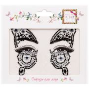 Lukky Fashion стразы для лица Крылья бабочки,17х12 см,цв.черный,карта, пакет