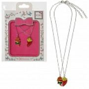 Lukky Fashion цепочка золот. с подвеской металл+эмаль Сердце пополам Бургер, конверт