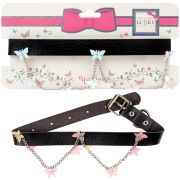 Lukky Fashion чокер эко-кожа с цепью и бабочками свет.в темноте,застежка-ремень,карта