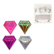 Lukky зеркальце карманное «Кристалл»,голография,4 цв.,кор.ПВХ
