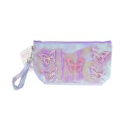 Lukky косметичка с голограф. накладными бабочками сиреневая,24х13 см,бирка,пакет