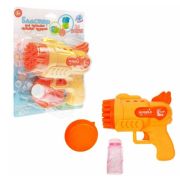 1toy Мы-шарики! игрушка для пуск. мыл. пуз. на бат. Бластер, свет. эфф., 60 мл, блистер, оранжевый