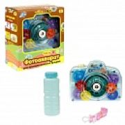 1toy Мы-шарики! игрушка для пуск. мыл. пуз. на бат. Фотоаппарат, свет и звук эфф., 120 мл, коробка, бирюзовый