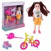 Alisa Little Love. Кукла 15,2 см (брюнет. с велосипедом и роликами), в кор. 17х4,2х20 см