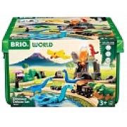 BRIO ж/д игр.наб. Делюкс «Мир Динозавров» в коробе-трансформере,интерактив.вулкан,свет,звук,пар,45 эл.,кор