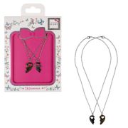 Lukky Fashion наб.из парных серебр.цепочек Сердце пополам Черное золото, конверт