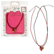 Lukky Fashion наб.из парных цепей-шнурков красно-золот.Сердце пополам на магнит.креплении, конверт