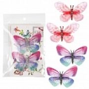 Lukky Fashion набор из 2 заколок Бабочки Шифон Принт,2 цв.:розовый/фиолетовый микс