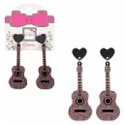 Lukky Fashion серьги-гвоздики с подвесками Гитары,пластик,карта