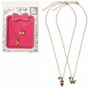 Lukky Fashion цепочка золот. с подвеской металл+эмаль Сердце пополам Лето, конверт