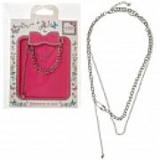 Lukky Fashion цепь двойная серебр.Булавка, конверт