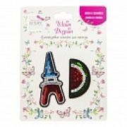 Lukky Fashion Шайн Дизайн, многоразовые стикеры для одежды, 2 шт (эйфелева башня, арбуз)