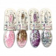 Lukky расчёска массажная овальная с ручкой «Make Up» с блестящими конфетти внутри,4 цв.,кор.ПВХ