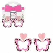 Lukky Fashion серьги пластик.с подвесками Розово-леопардовый гламур,карта