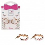 Lukky Fashion серьги-колечки Витые сердечки,металл+эмаль,карта