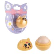 Lukky Бальзам для губ «Котёнок» с ароматом ванильного пончика, белый, блистер 10 г