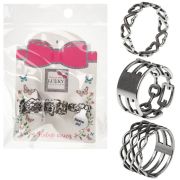 Lukky Fashion наб.сереб.колец с сердечками, карта