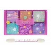 Lukky Палетка для макияжа глаз: перламутровые гель-тени для век с блестками, 4,5 г, 6 цветов, роз.,аппликатор,блистер