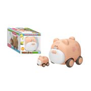 1TOY УБЕГАЙ-КА Кот игрушка-катапульта с детёнышем, с фрикц. мех., кор. с окном