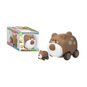 1TOY УБЕГАЙ-КА Медведь игрушка-катапульта с детёнышем, с фрикц. мех., кор. с окном