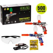 1toy Gelex бластер электрич., в компл. гидрогелиевые снаряды, USB-провод, черный  (в асс. 2 цвета)