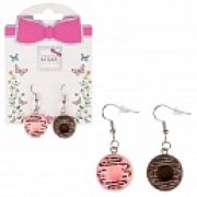 Lukky Fashion серьги пластик.с подвесками Пончики клубника и шоколад,карта