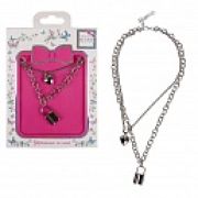 Lukky Fashion цепь двойная серебр.Сердечко на замок, конверт