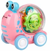 1toy Движок Улитка прозрач. с механизмом, фрикц. свет, розовый
