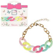 Lukky Fashion браслет из цвет.матового пластика:пастельно-радужный микс, карта