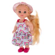 1TOY ALISA BABY LOVE Кукла малышка в летней одежде, 12 см, в голубом платье с радугой