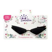 Lukky Fashion Солнцезащитные очки д.подростков и взрослых,узкие,метал.оправа снизу,цв.оправы и стекол черный,карта,пакет