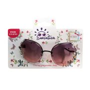 Lukky Fashion Солнцезащитные очки д.подростков и взрослых с декором из крупных и мелких страз,фантазийн.форма стекол без оправы,цв.фиолетово-розовый,к