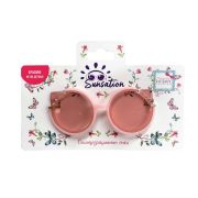 Lukky Fashion Солнцезащитные очки д.детей «Кошачий взгляд» с декором из страз,цв.оправы розовый,карта,пакет