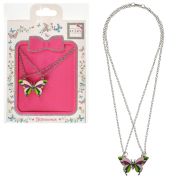 Lukky Fashion наб.из парных серебр.цепочек с подвесками половинками бабочек на магнит.креплении,металл+эмаль,4 цв., конверт