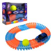 1toy мини-набор гибкий трек «Полицейский участок», 70 деталей дорога светится в темноте + машинка  (со светом)