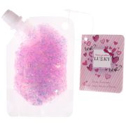 Lukky Love Collection карманные гель-блёстки д.лица,тела,волос Think Pink,цвет розовый с ароматом земляники,40 мл