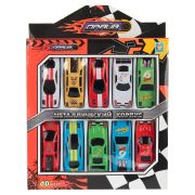 1toy Драйв, металлическая машинка, гоночная, фривил, 8см, набор 10 шт, коробка