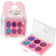 Lukky Angel крем-тени для век с блёстками,с аппликатором, 6 цв.(фиолетовый, пурпурный,фуксия,бирюзовый,розовый, светло-розовый),6г,блистер