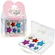 Lukky Angel тени д.век с блёстками,палетка с форм.Звездочки,6 цветов:розов.,золот.,пурпур.,изумруд.,синий,цвет морской волны,5,4 г,с аппликатором,блис
