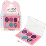 Lukky Angel крем-тени для век с блёстками,с аппликатором, 6 цв.(фиолетовый, розовый, сиреневый,белый,бирюзовый, перламутровый),6г,блистер
