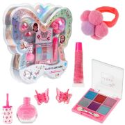 Lukky Бьюти-Дизайн наб. «Бабочка»: крем-тени д.век с блестками 6 цв.(голубой,бирюзовый,светло-розовый,розовый,фиолетовый,синий), блеск д. губ,лак д.но