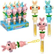 1TOY Мы-шарики! мыл. пуз. с игрушкой качалка Заяц, 40 мл, 12 шт в д/б