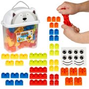 Мягкий конструктор 40 дет., в контейнере в форме животн., пластик