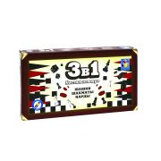 1toy Игра насTольная 3в1 «Шашки/шахмаTы/нарды» на магниTе 25х13,2х3,5см