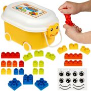 Мягкий конструктор 24 дет., в контейнере-тележке, пластик